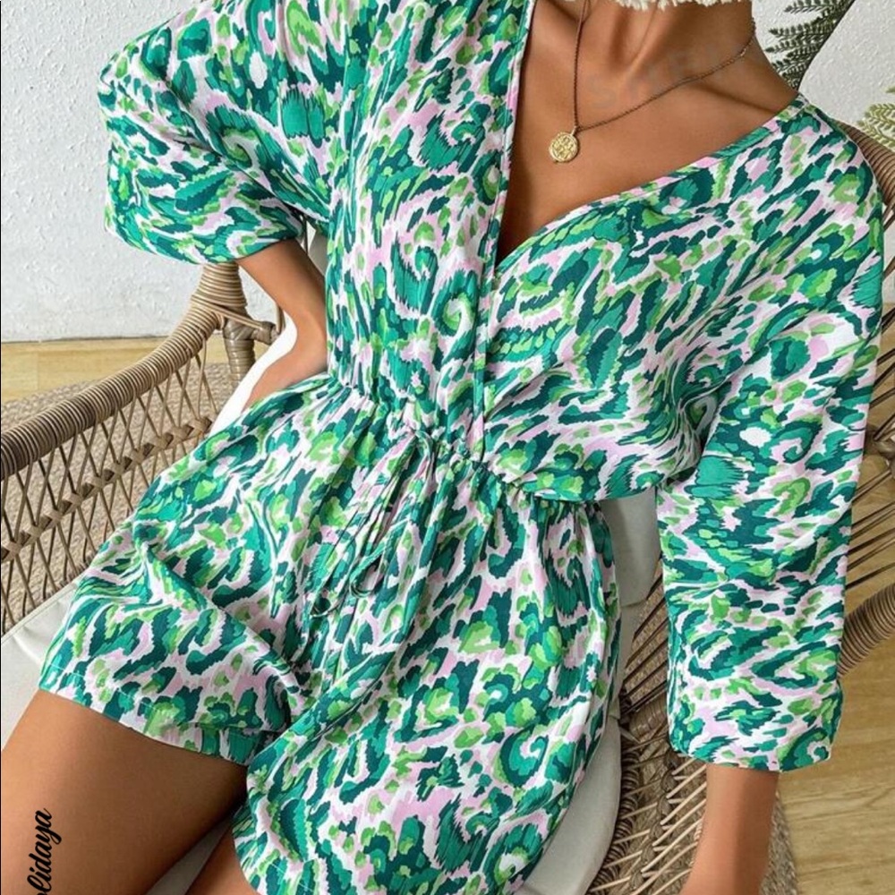 Pink & Green Romper